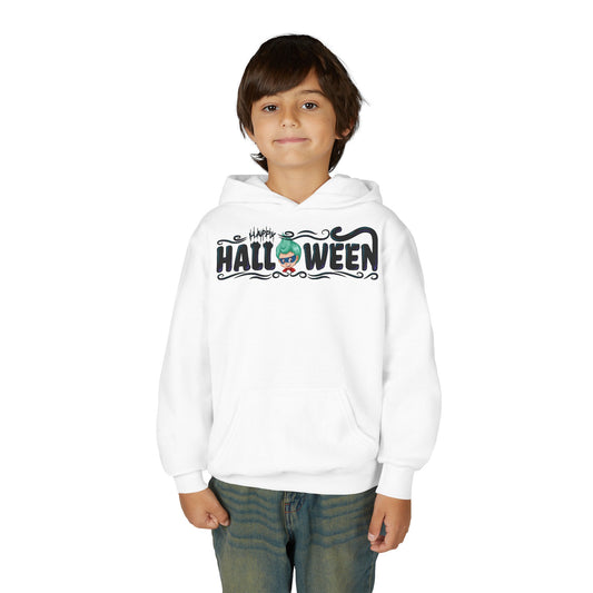 Youth Heavy Blend Hooded Sweatshirt - Happy halloween by super kiddo