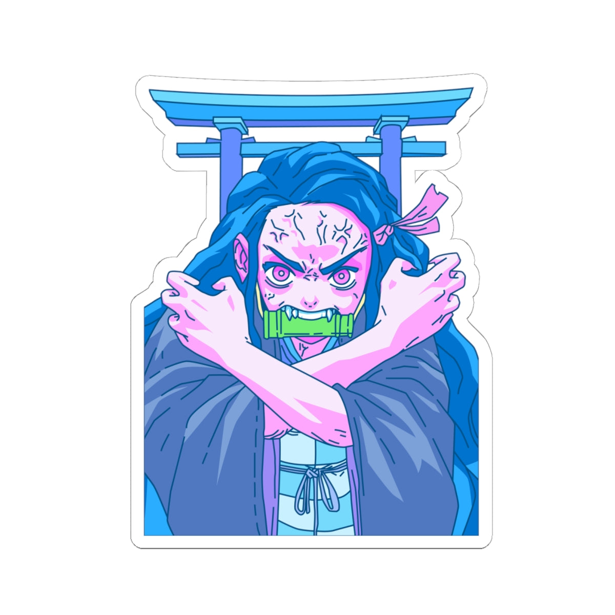 Kiss-Cut Stickers - Demon slayer nezuko transformation