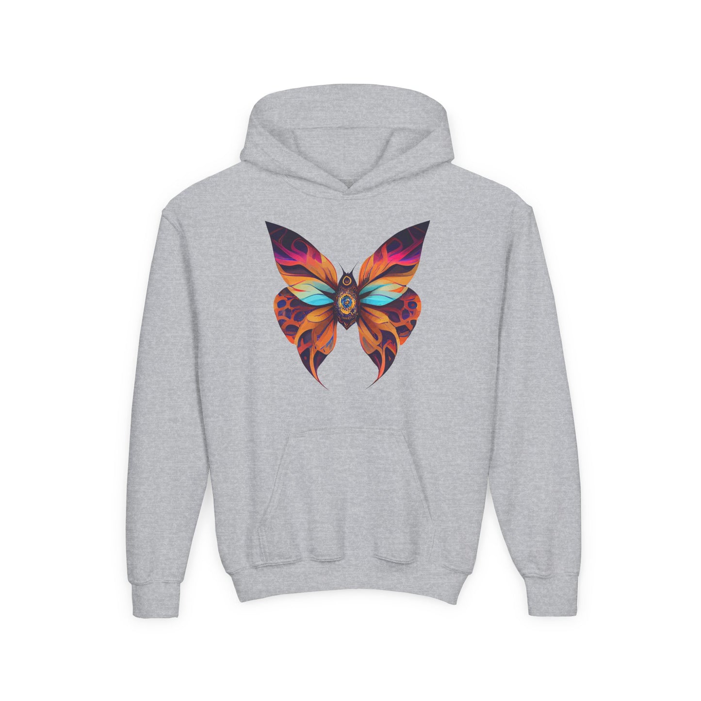 Youth Heavy Blend Hooded Sweatshirt - beautiful butterfly