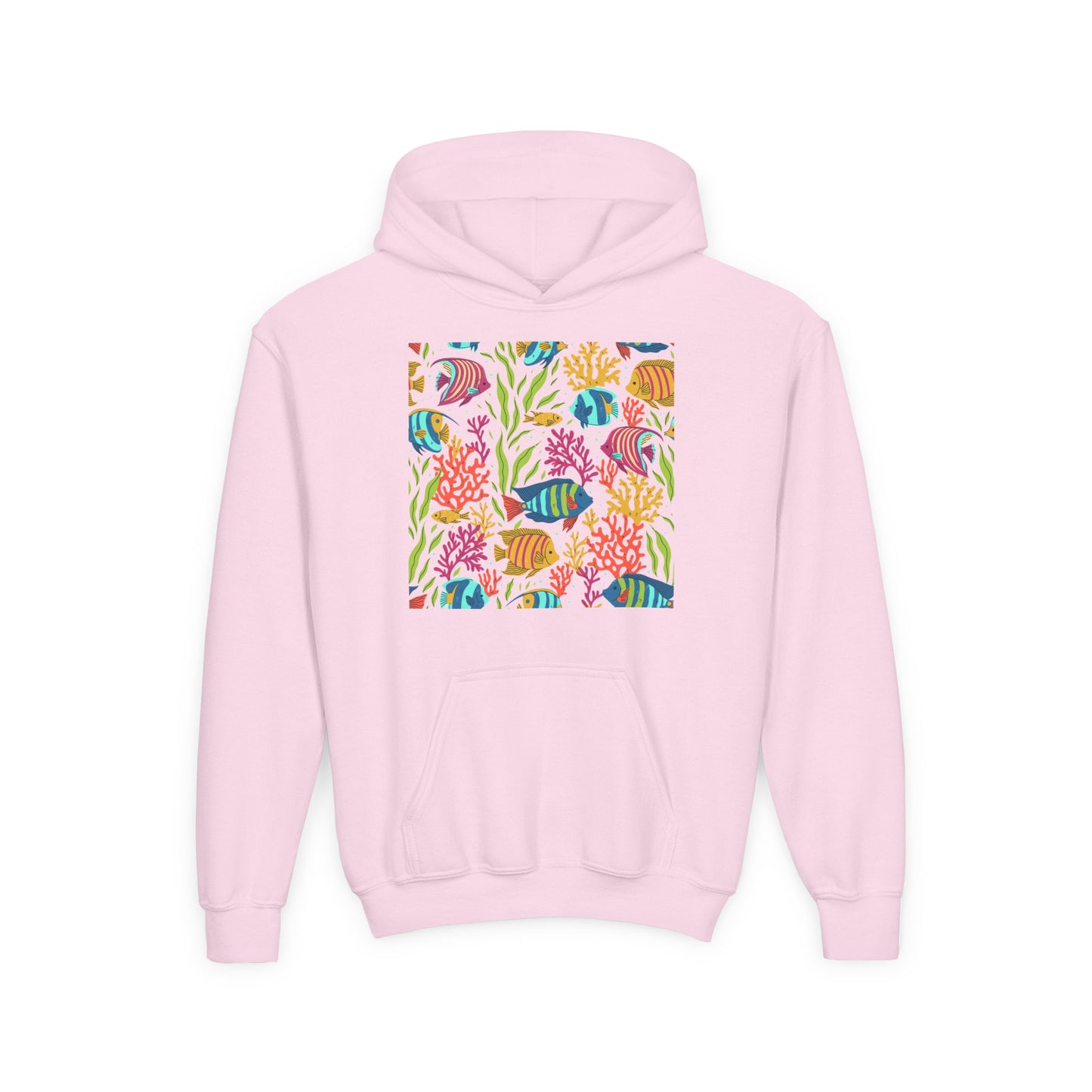 Youth Heavy Blend Hooded Sweatshirt - Colorful tropical corals
