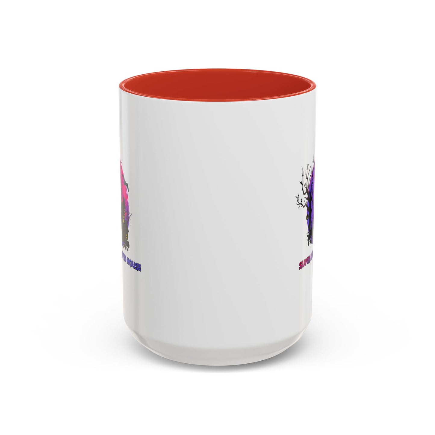 Accent Coffee Mug - Super kiddo flying on hunted house