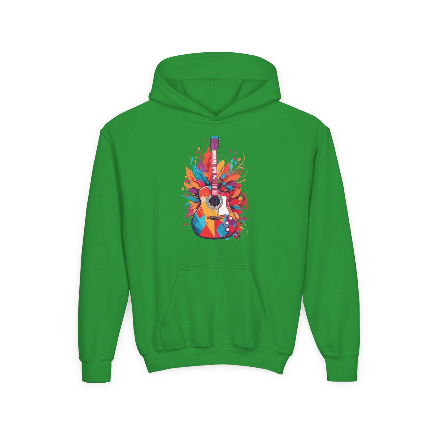 Youth Heavy Blend Hooded Sweatshirt - Colorful Guitar