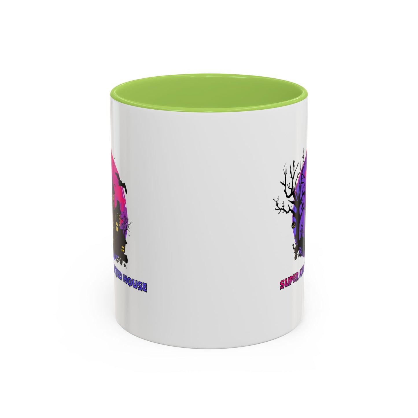 Accent Coffee Mug - Super kiddo flying on hunted house