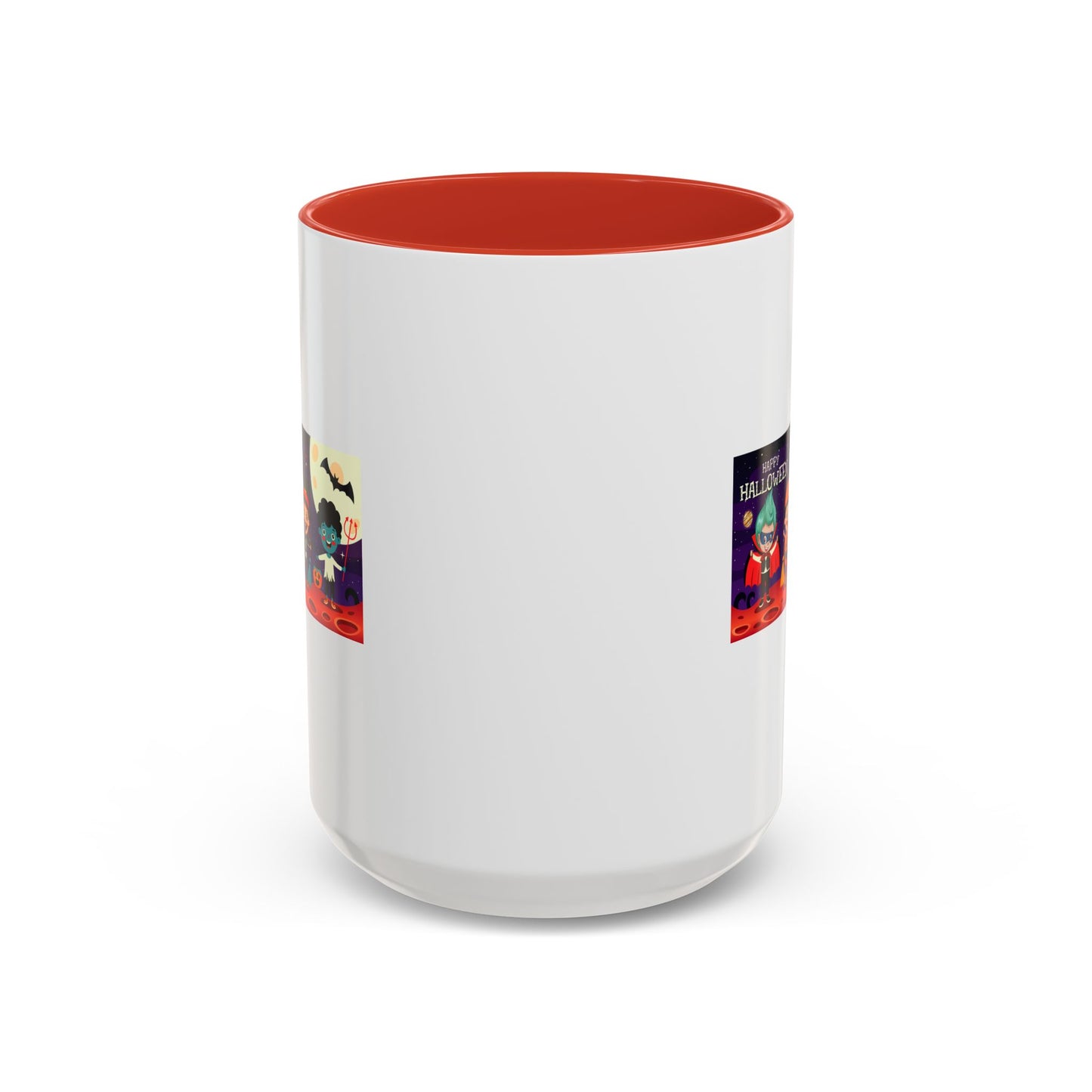 Accent Coffee Mug - Super kiddo with friends on holloween