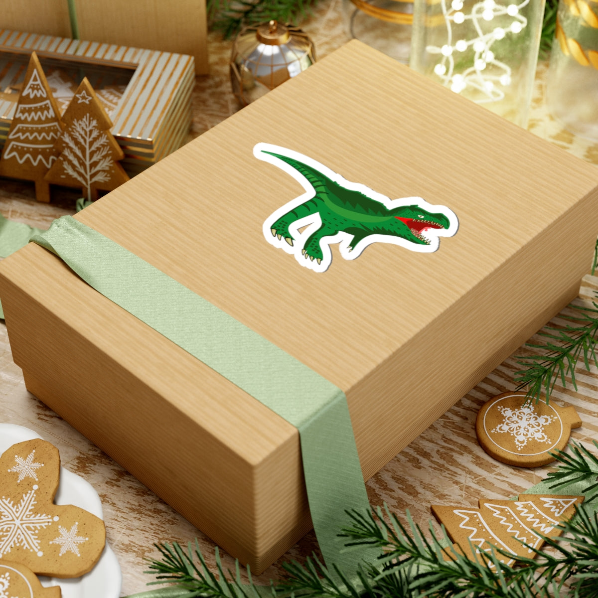 Kiss-Cut Vinyl Decals - Tyrannosaurus green