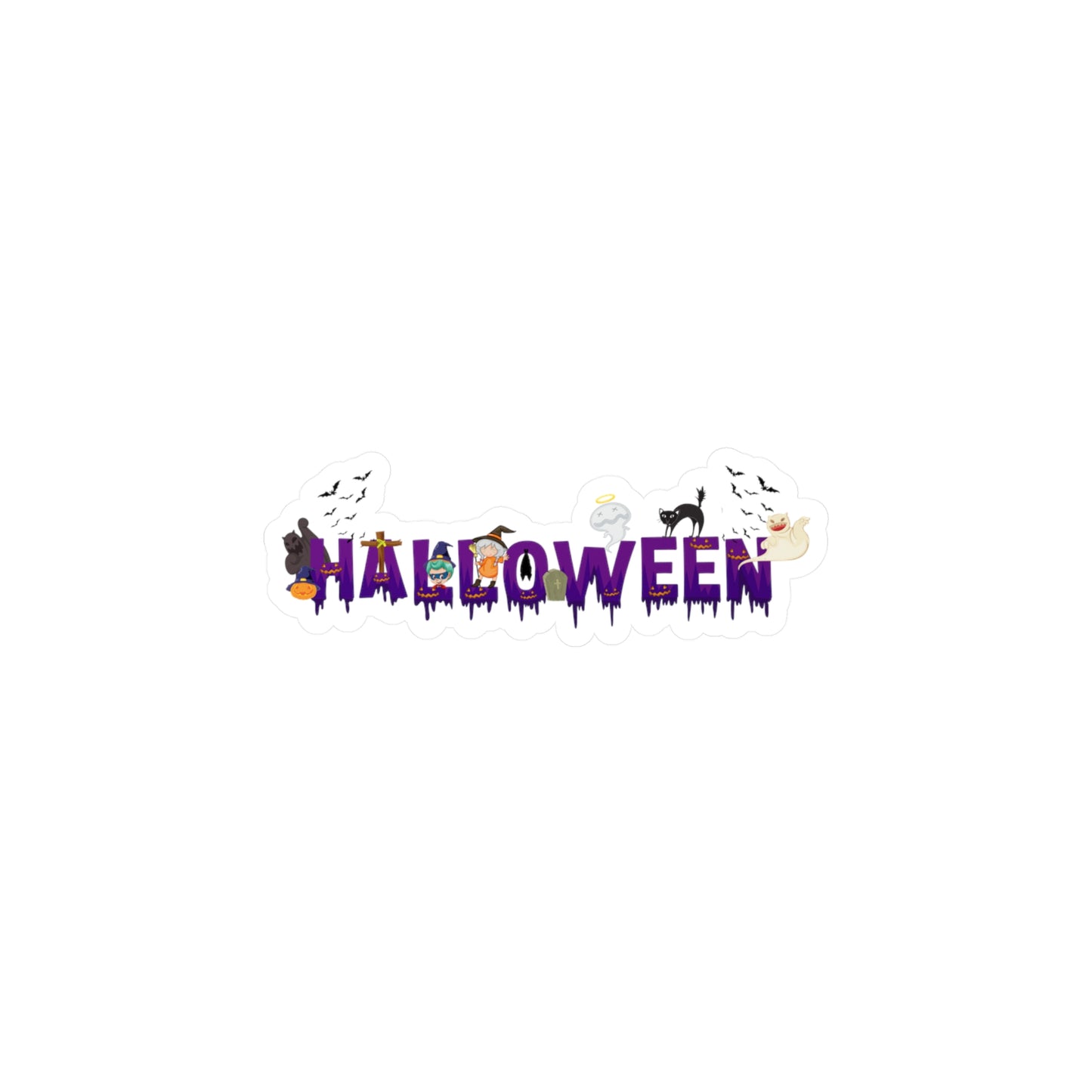 Halloween Kiss-Cut Vinyl Decals – Holloween word