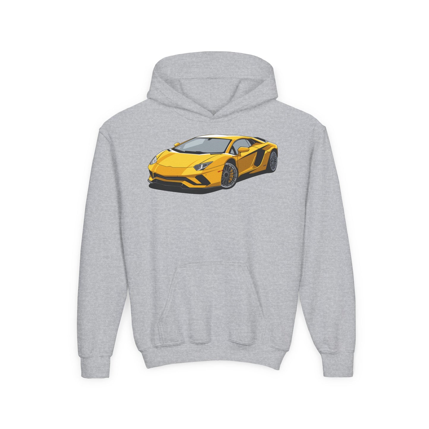 Youth Heavy Blend Hooded Sweatshirt - Yellow super car