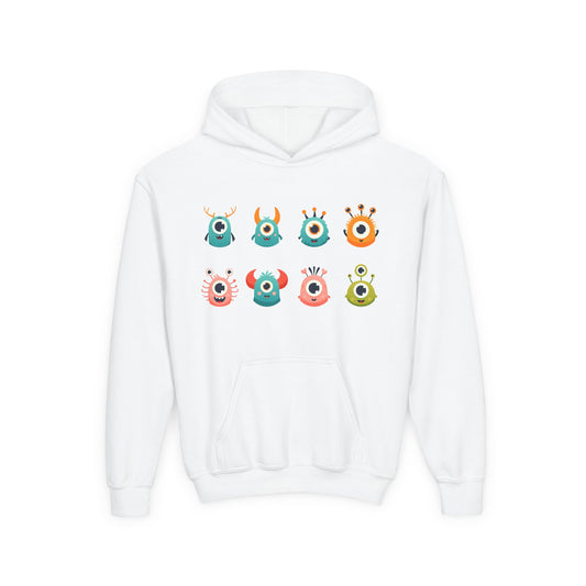 Youth Heavy Blend Hooded Sweatshirt - One eye monsters