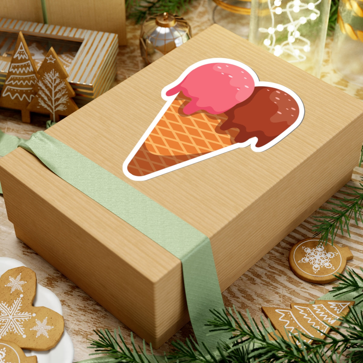 Kiss-Cut Stickers - Cone with ice cream