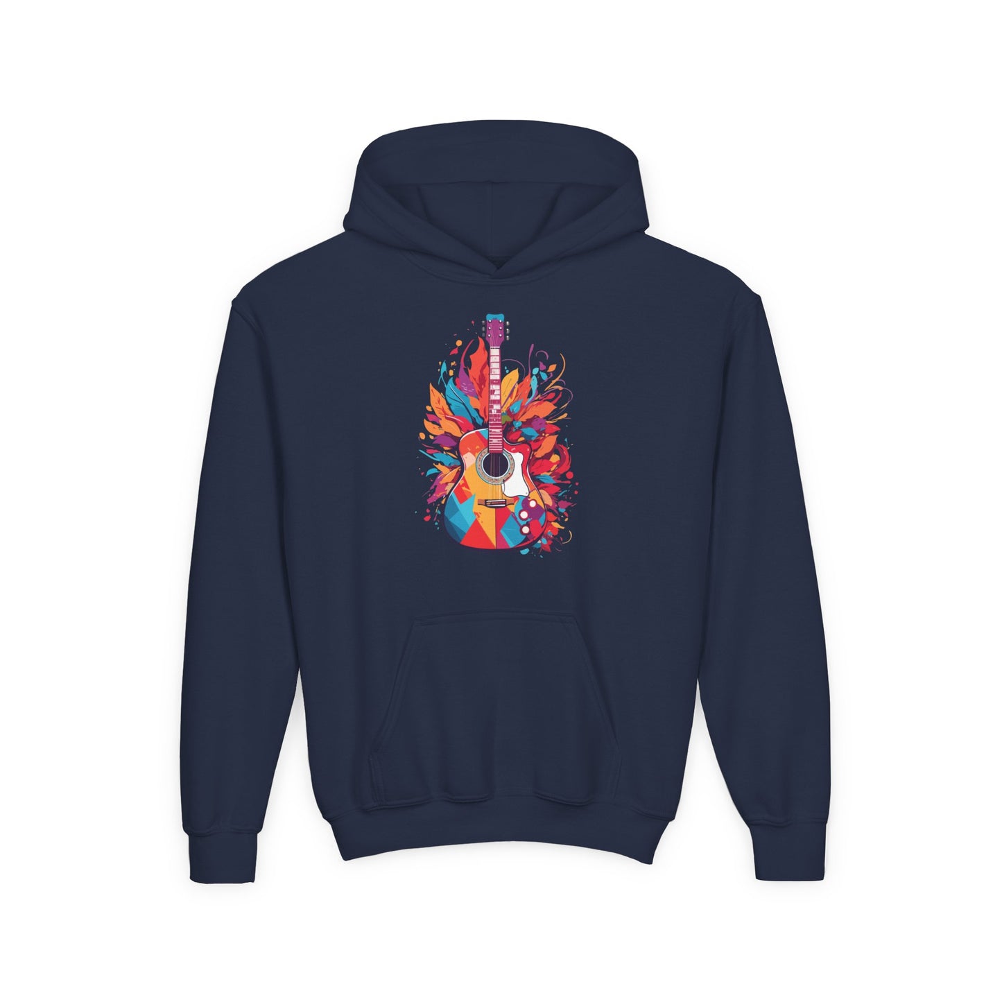 Youth Heavy Blend Hooded Sweatshirt - Colorful Guitar
