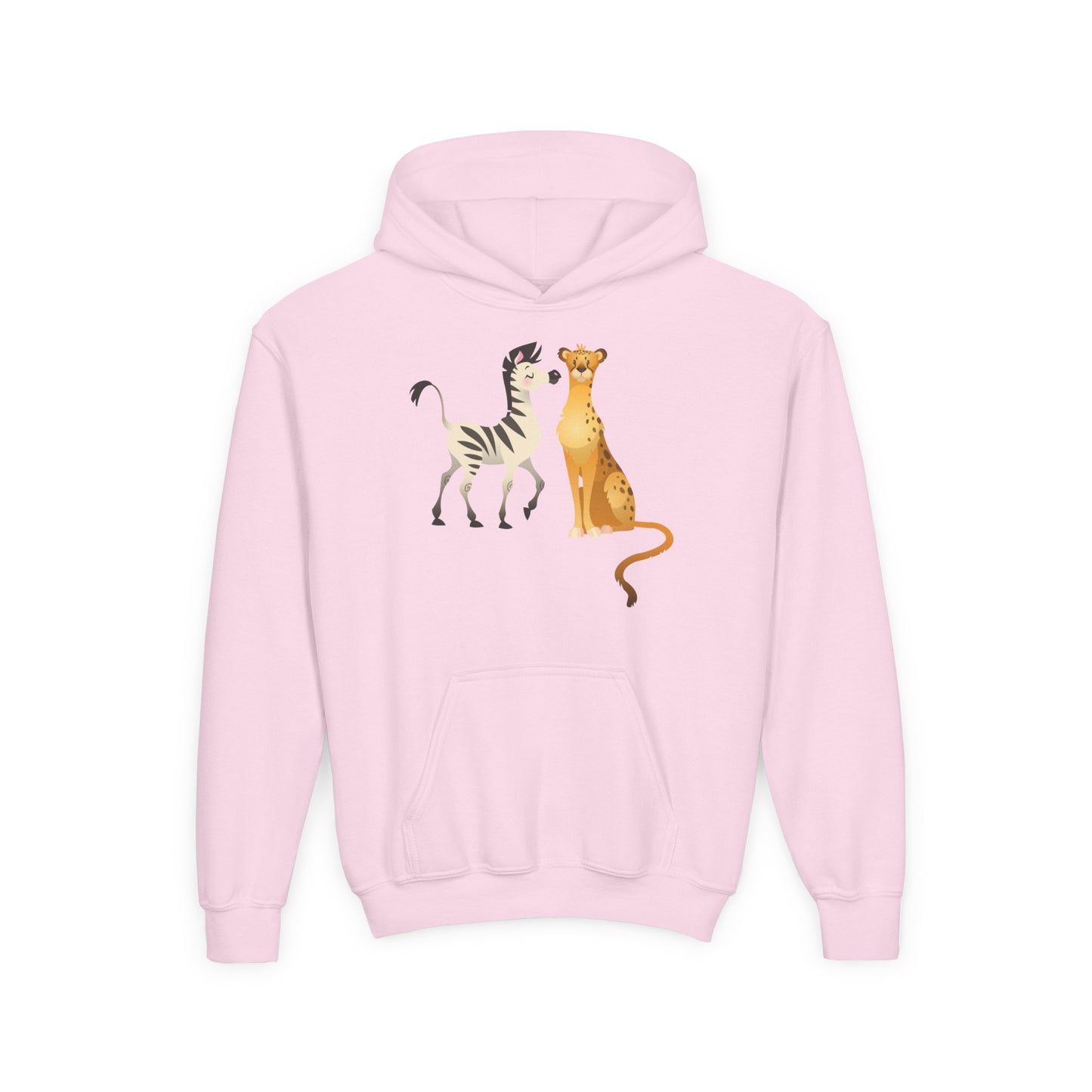 Youth Heavy Blend Hooded Sweatshirt - The zebra and tiger
