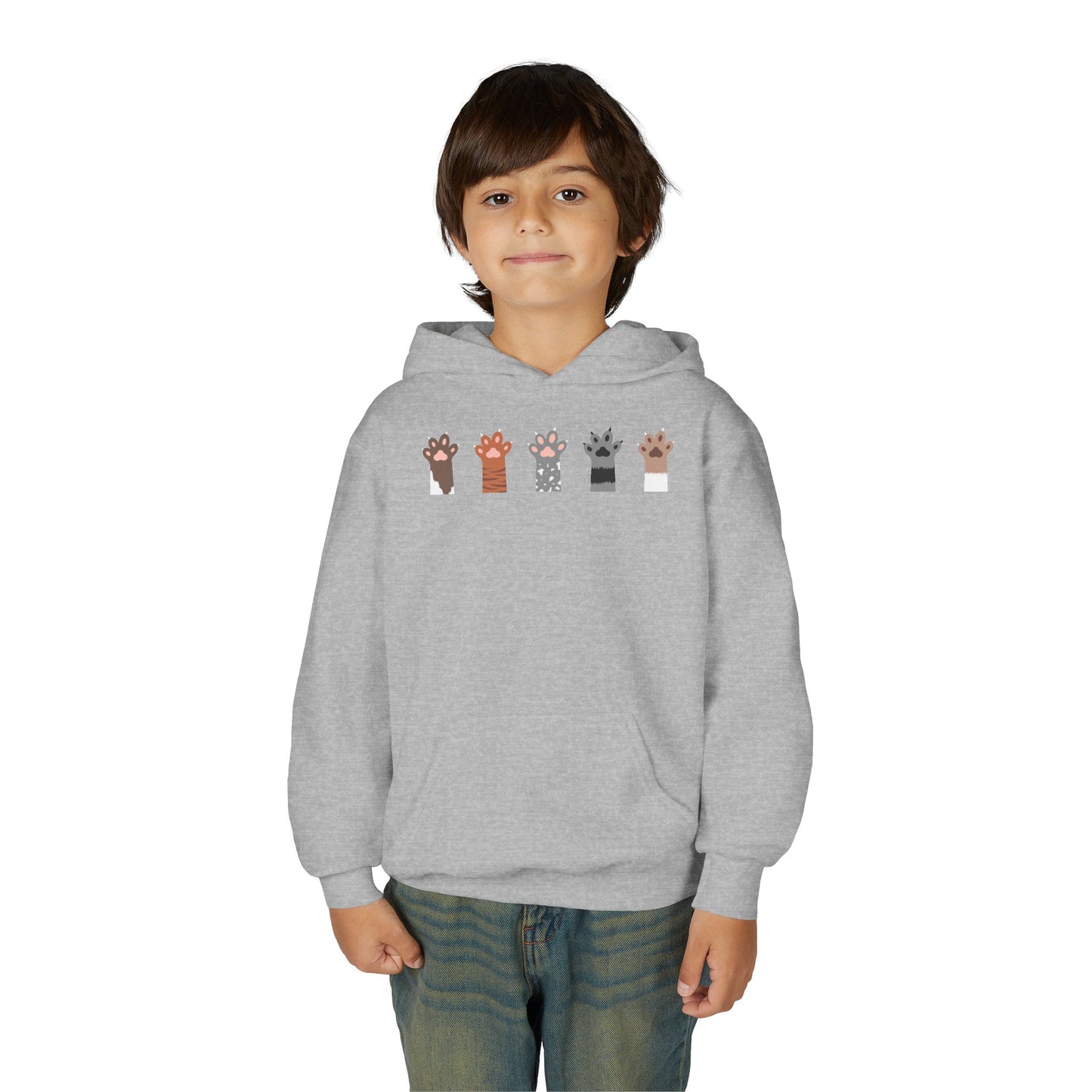 Youth Heavy Blend Hooded Sweatshirt - Group of paw
