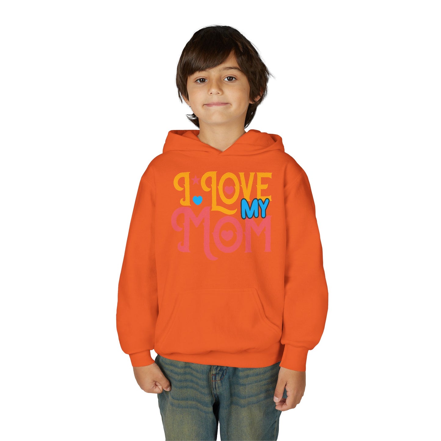 Youth Heavy Blend Hooded Sweatshirt -  I love my Mommy