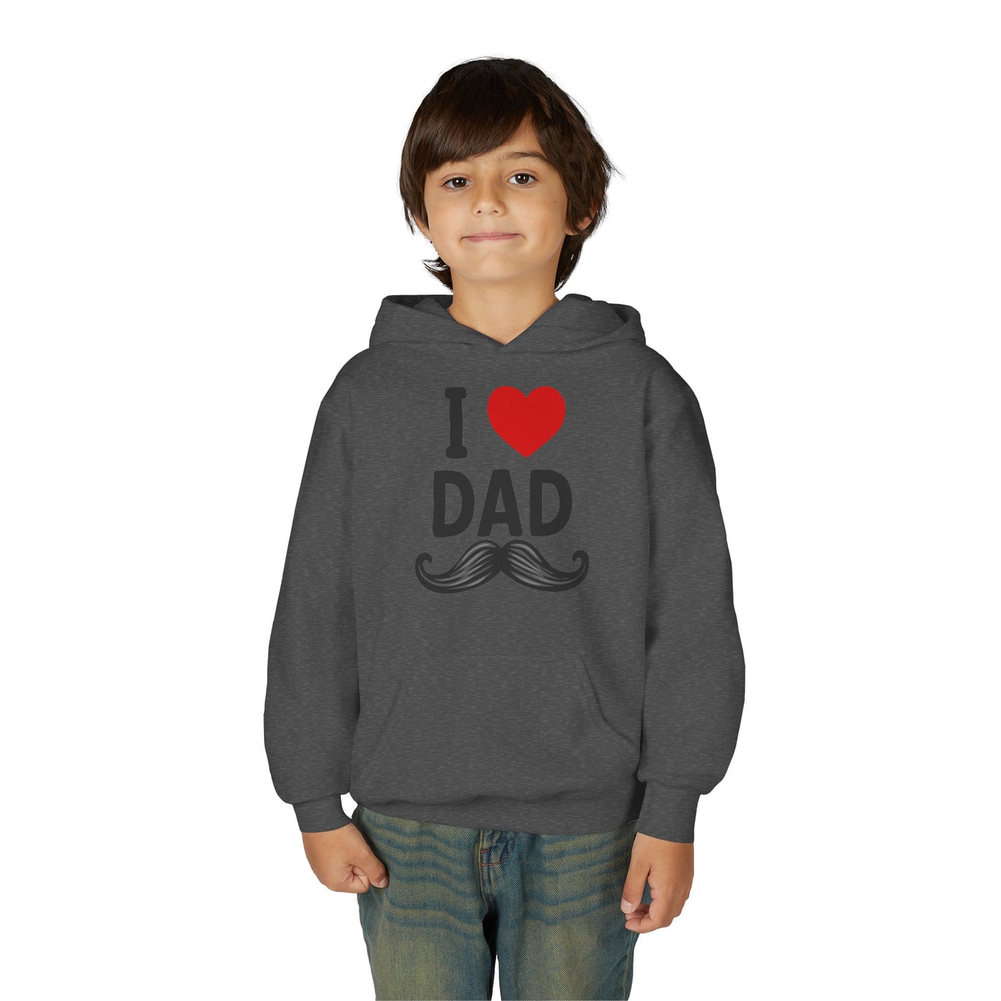 Youth Heavy Blend Hooded Sweatshirt - I love dad