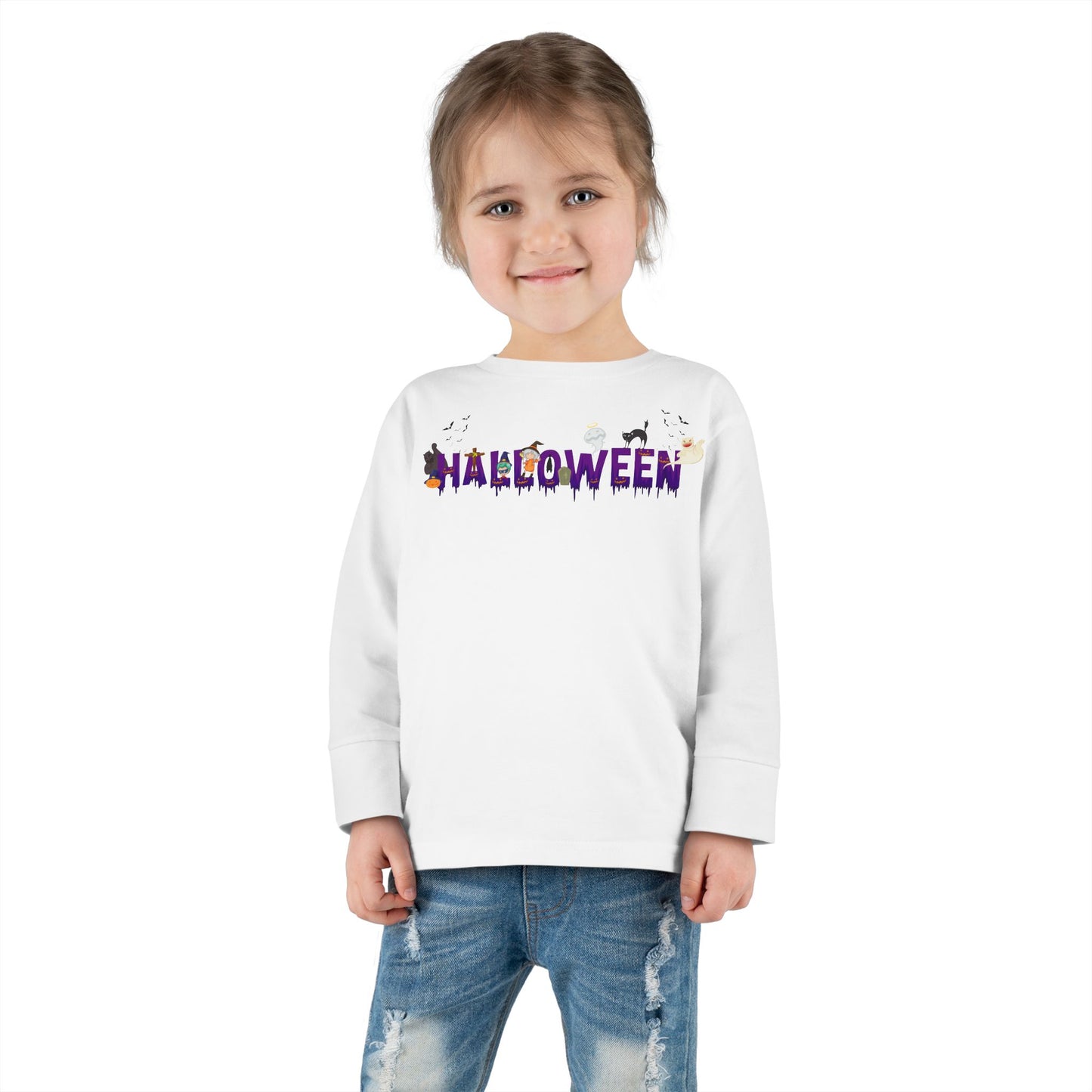 Toddler Long Sleeve Tee - Holloween word