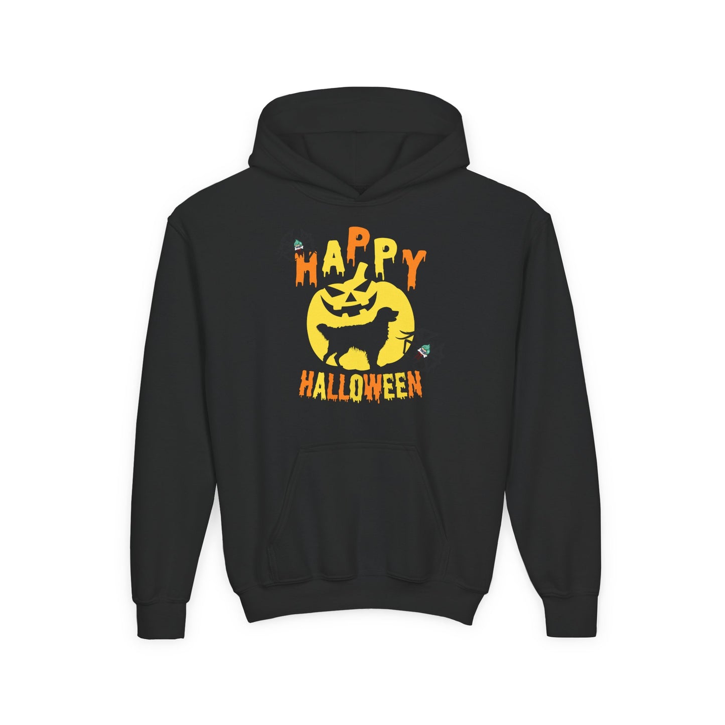 Youth Heavy Blend Hooded Sweatshirt - Happy holloween