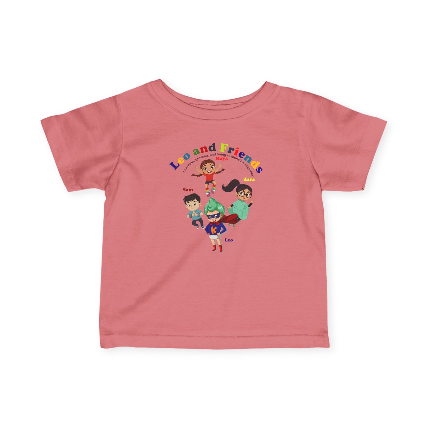 Infant Fine Jersey Tee - Leo & Friends - Learning and growing