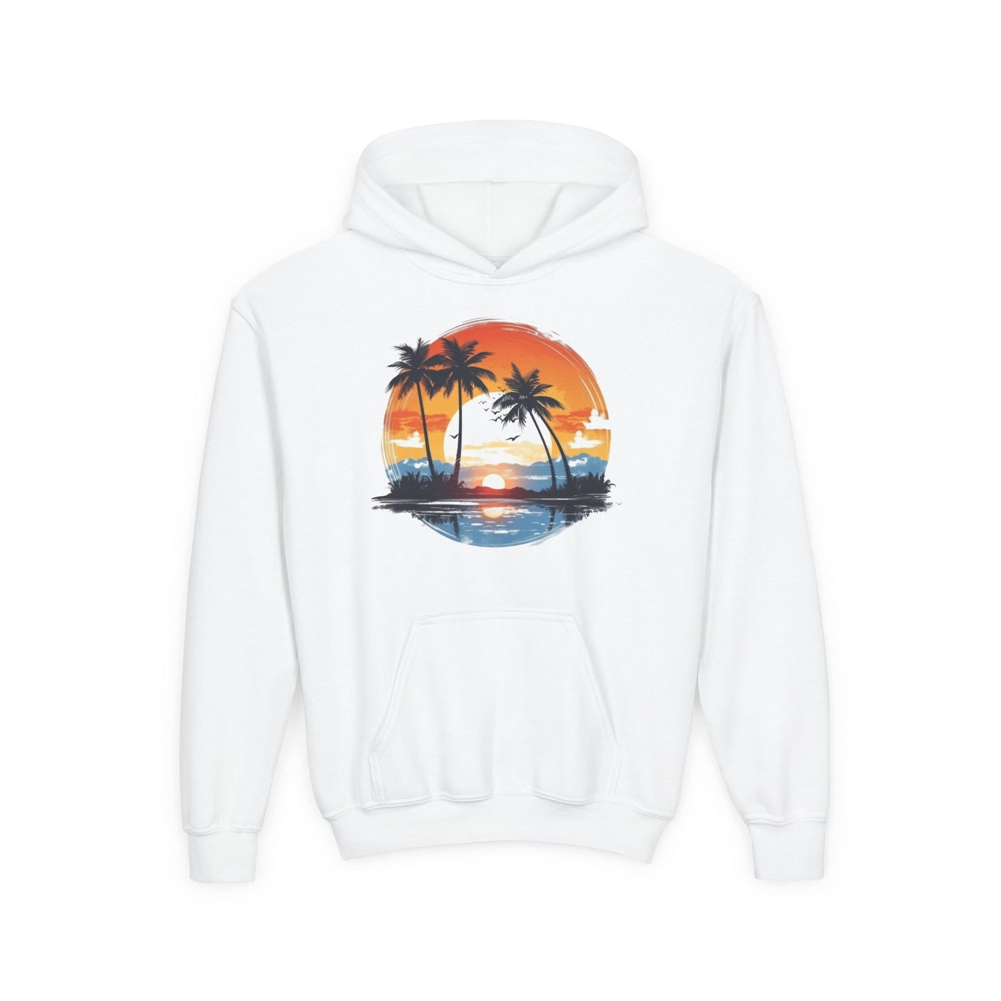 Youth Heavy Blend Hooded Sweatshirt - Tropical Sunset Beachwear