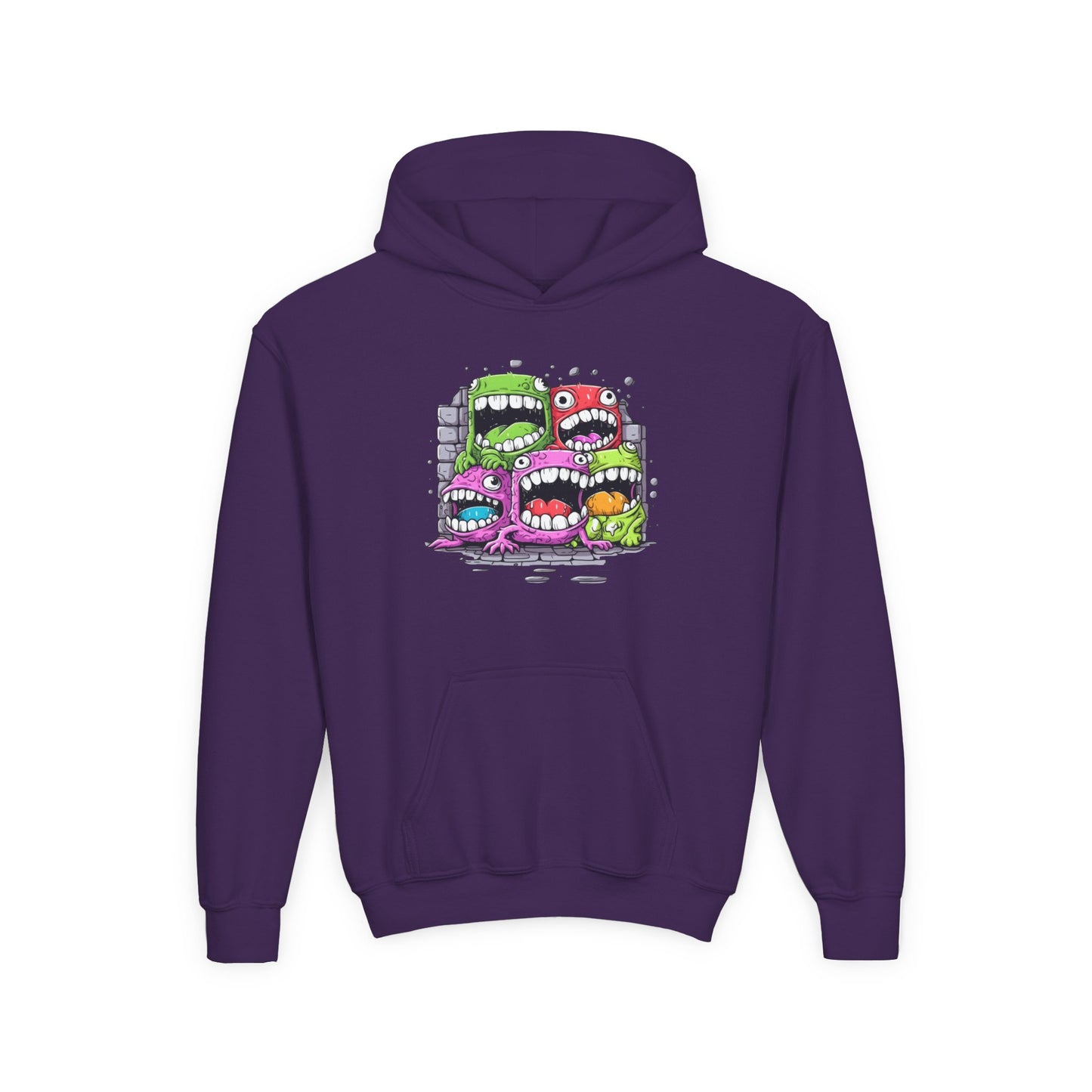 Youth Heavy Blend Hooded Sweatshirt - Cool monster character