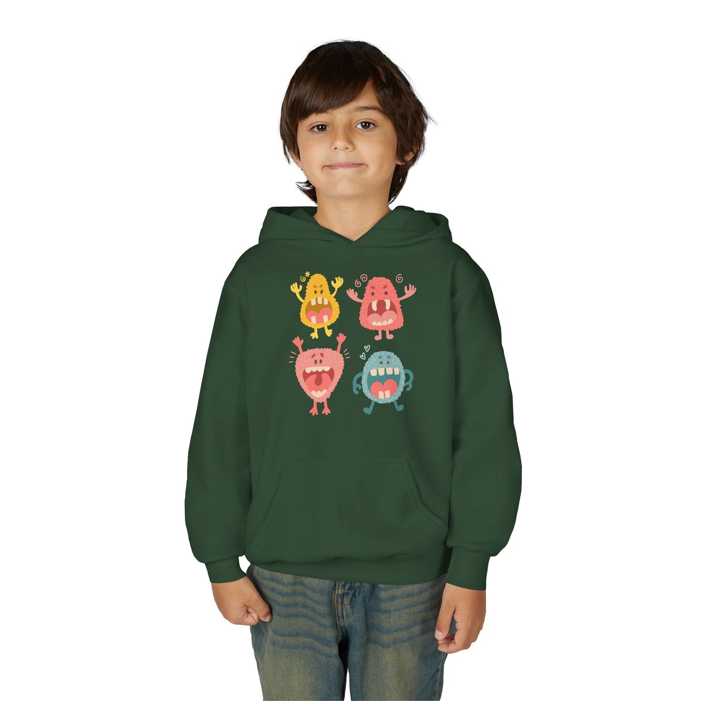 Youth Heavy Blend Hooded Sweatshirt -  Screaming monsters