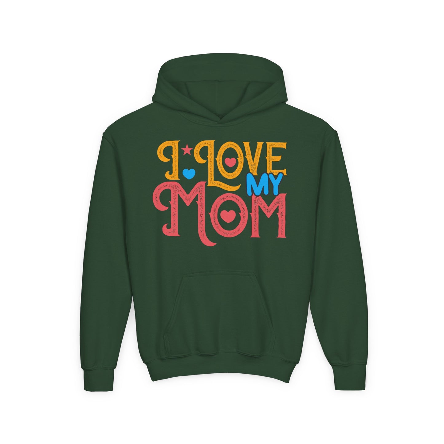 Youth Heavy Blend Hooded Sweatshirt -  I love my Mommy