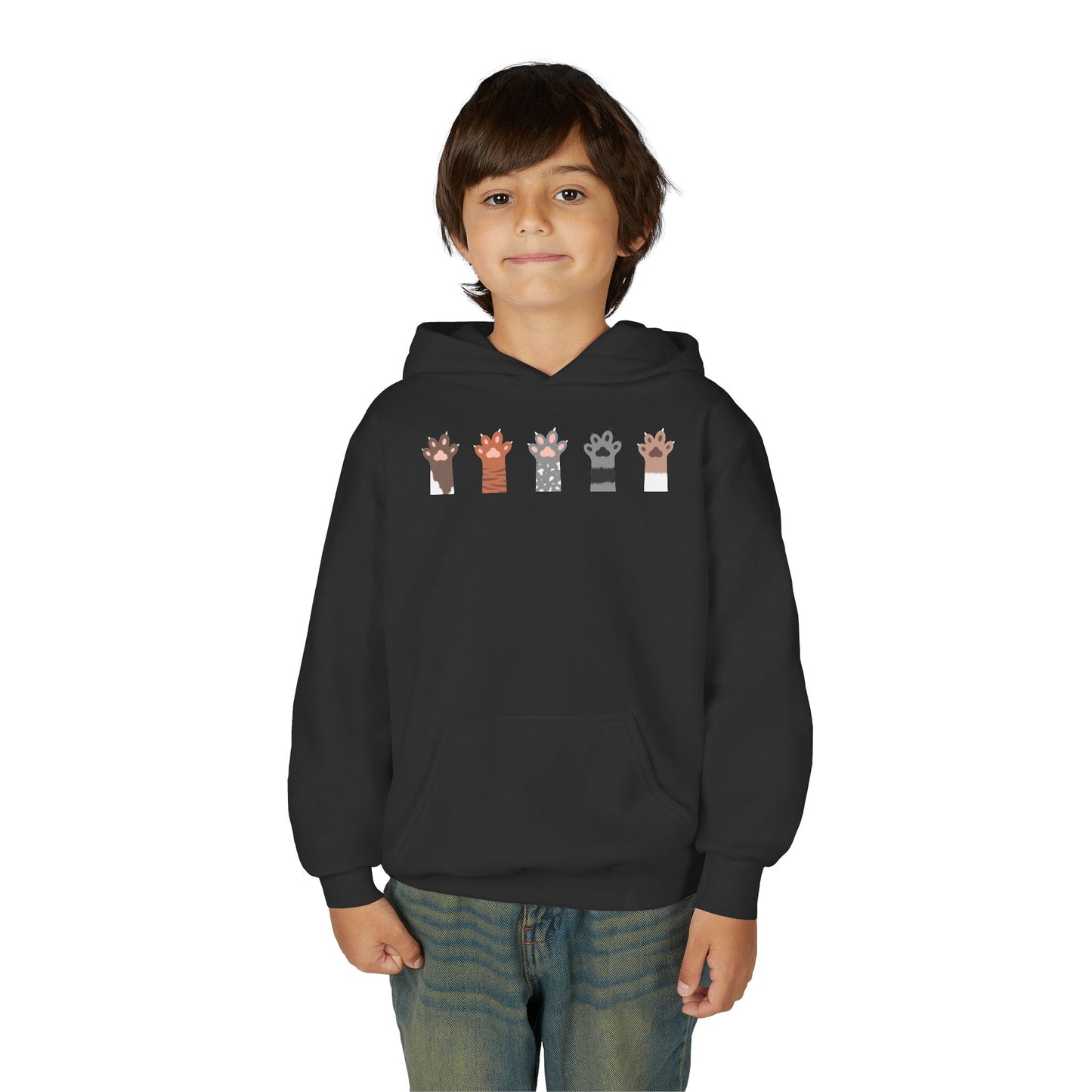 Youth Heavy Blend Hooded Sweatshirt - Group of paw
