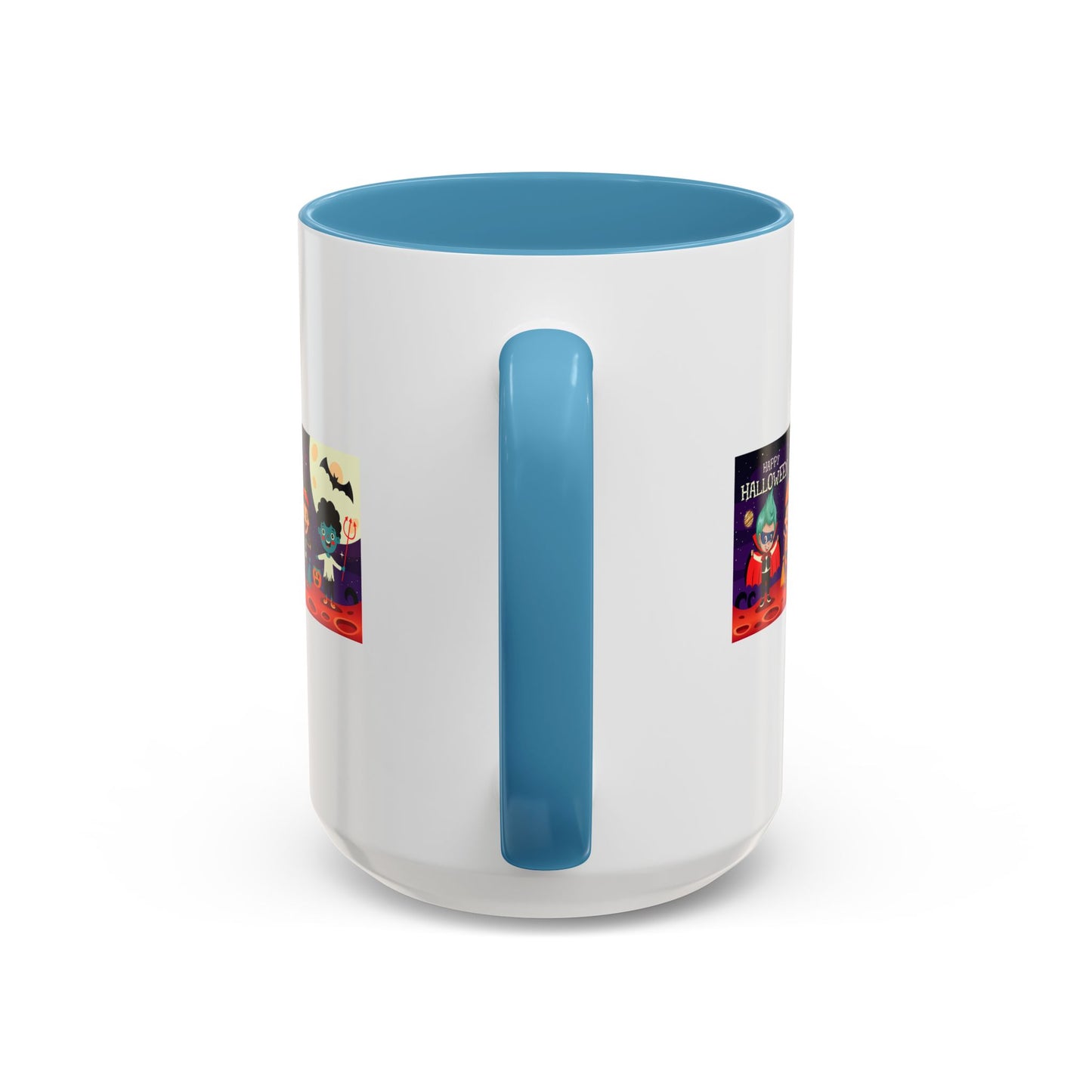 Accent Coffee Mug - Super kiddo with friends on holloween