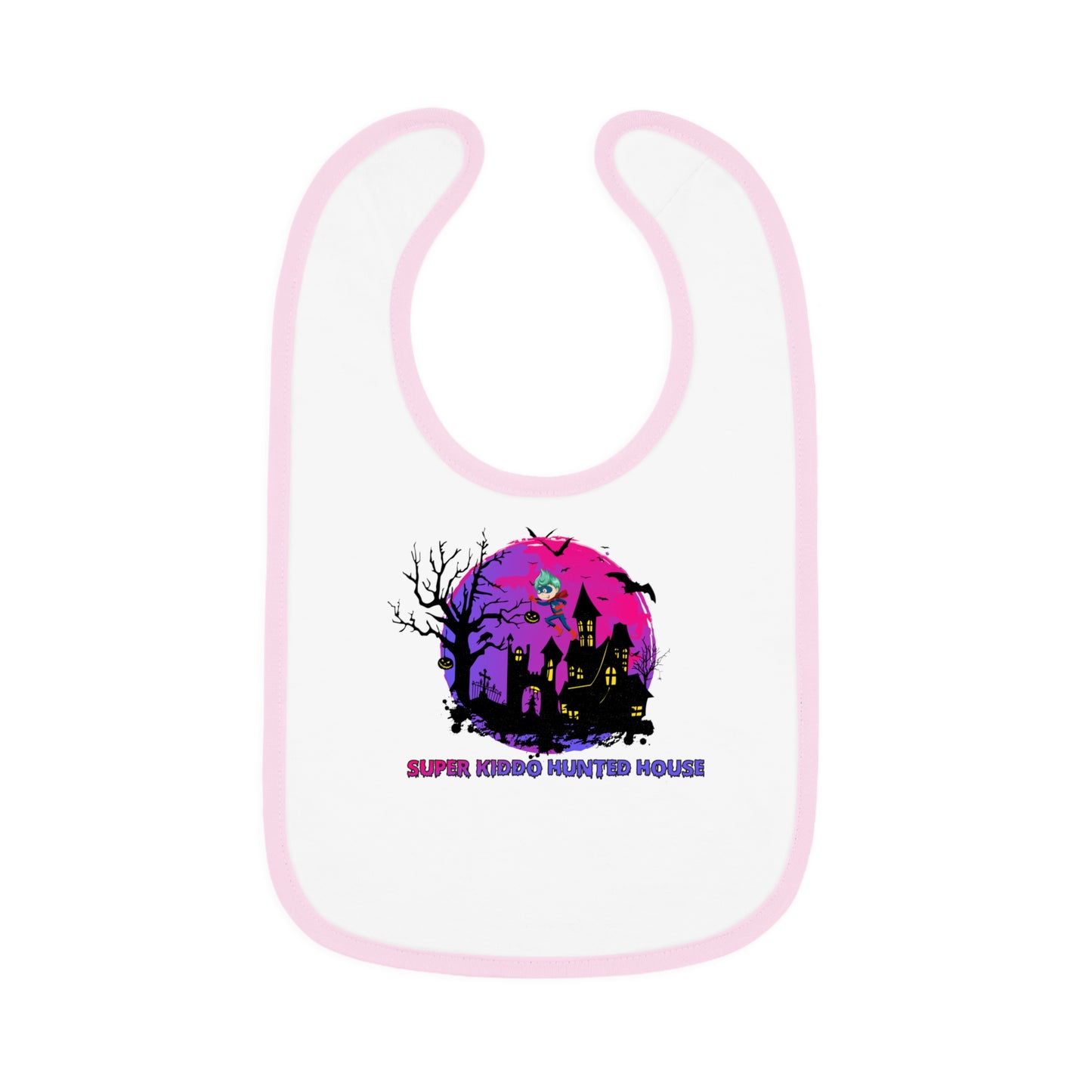 Baby Bib - Super kiddo flying on hunted house