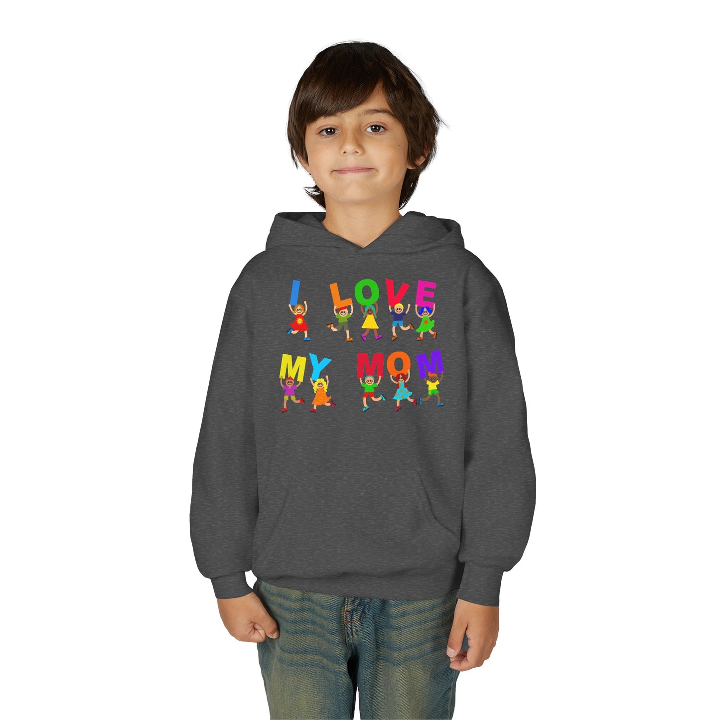 Youth Heavy Blend Hooded Sweatshirt - Kids - I love my mom