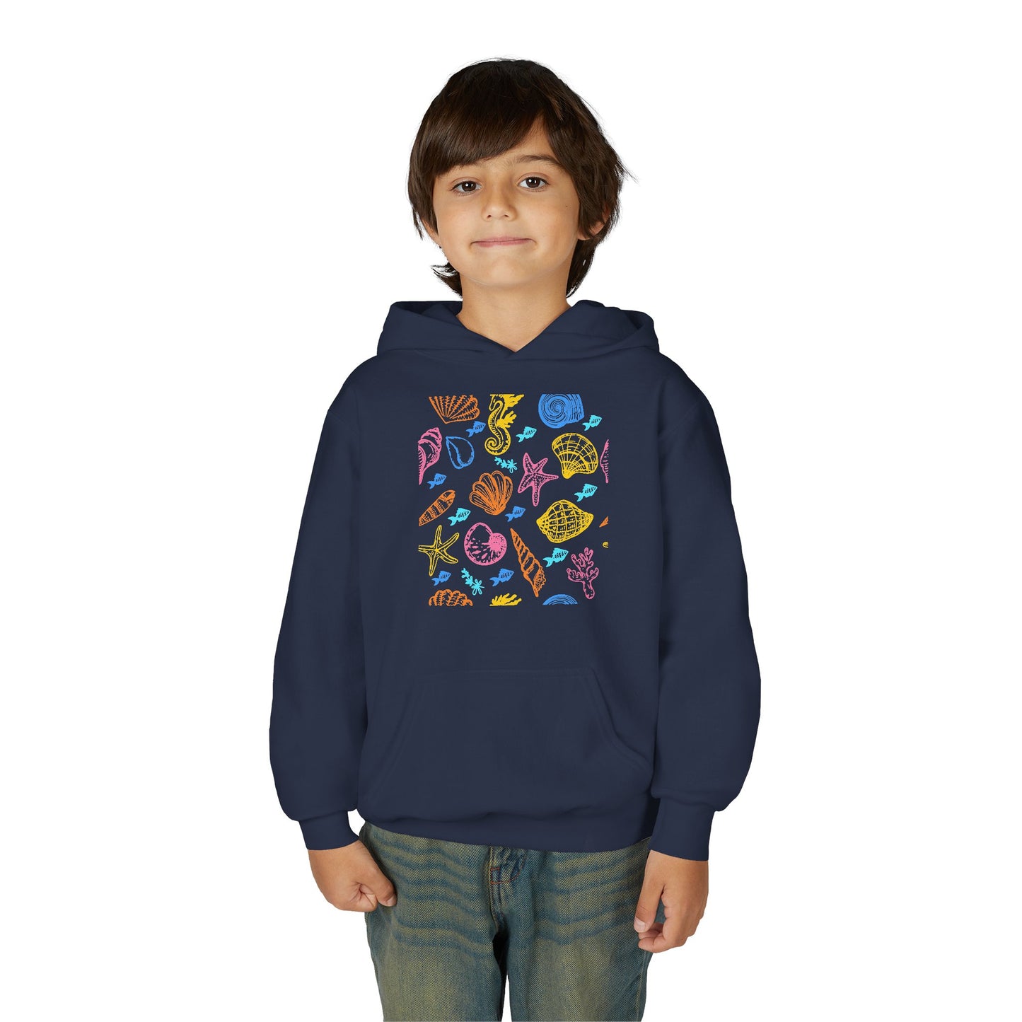 Youth Heavy Blend Hooded Sweatshirt - Sea creatures