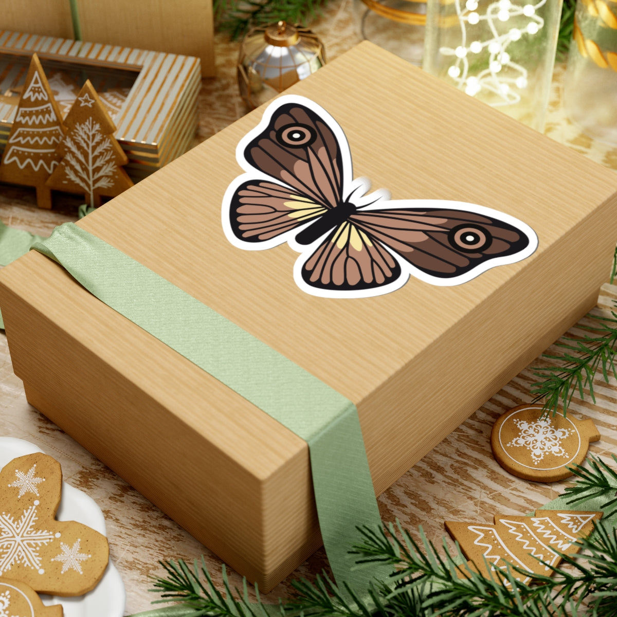 Kiss-Cut Stickers - Brown butterfly