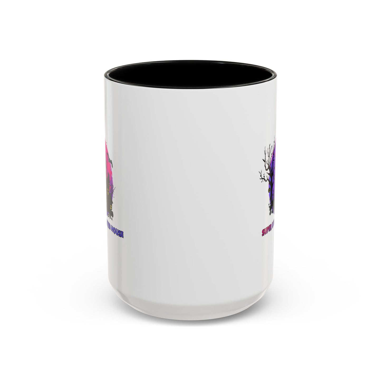 Accent Coffee Mug - Super kiddo flying on hunted house