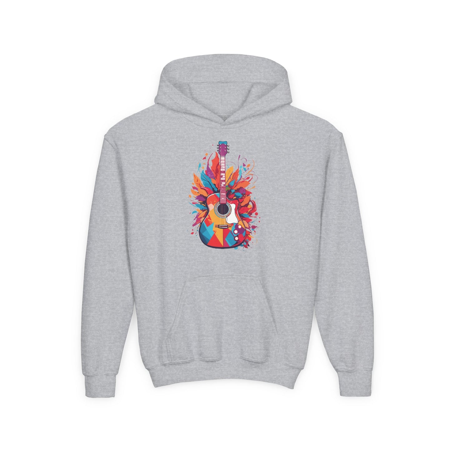 Youth Heavy Blend Hooded Sweatshirt - Colorful Guitar