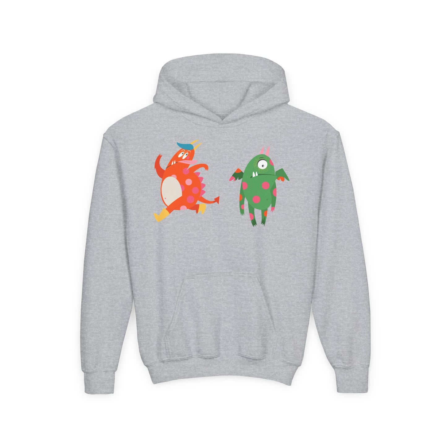 Youth Heavy Blend Hooded Sweatshirt - Monsters in action