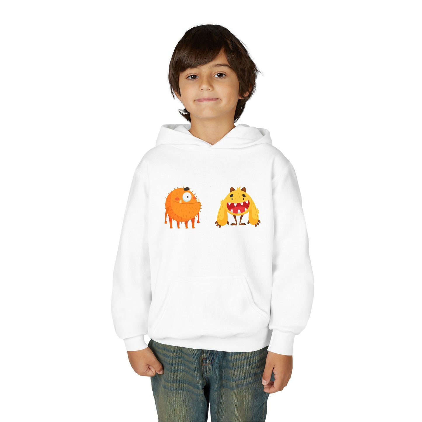 Youth Heavy Blend Hooded Sweatshirt - Toothy monsters.png