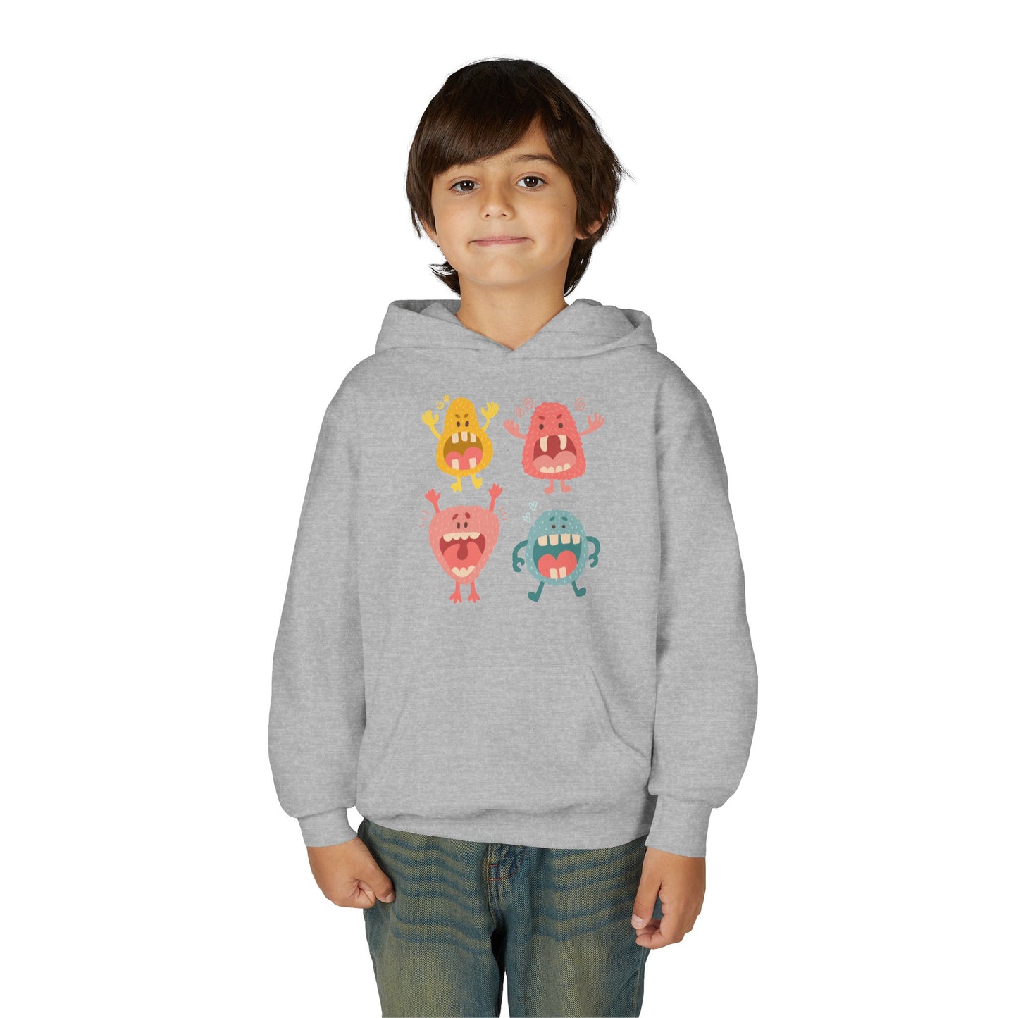 Youth Heavy Blend Hooded Sweatshirt -  Screaming monsters