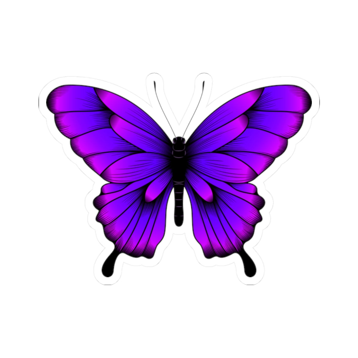Kiss-Cut Vinyl Decals - Tropical purple butterfly