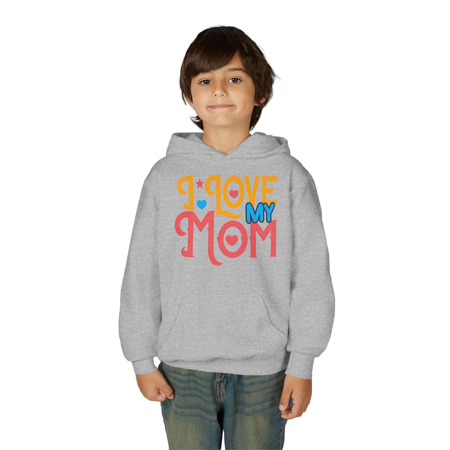 Youth Heavy Blend Hooded Sweatshirt -  I love my Mommy