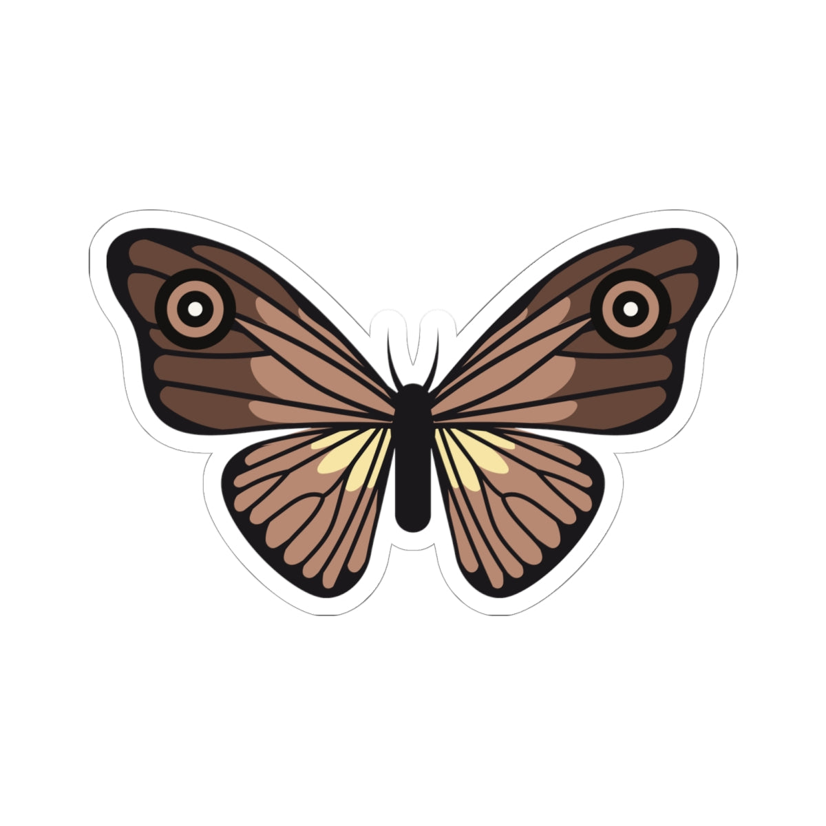 Kiss-Cut Stickers - Brown butterfly