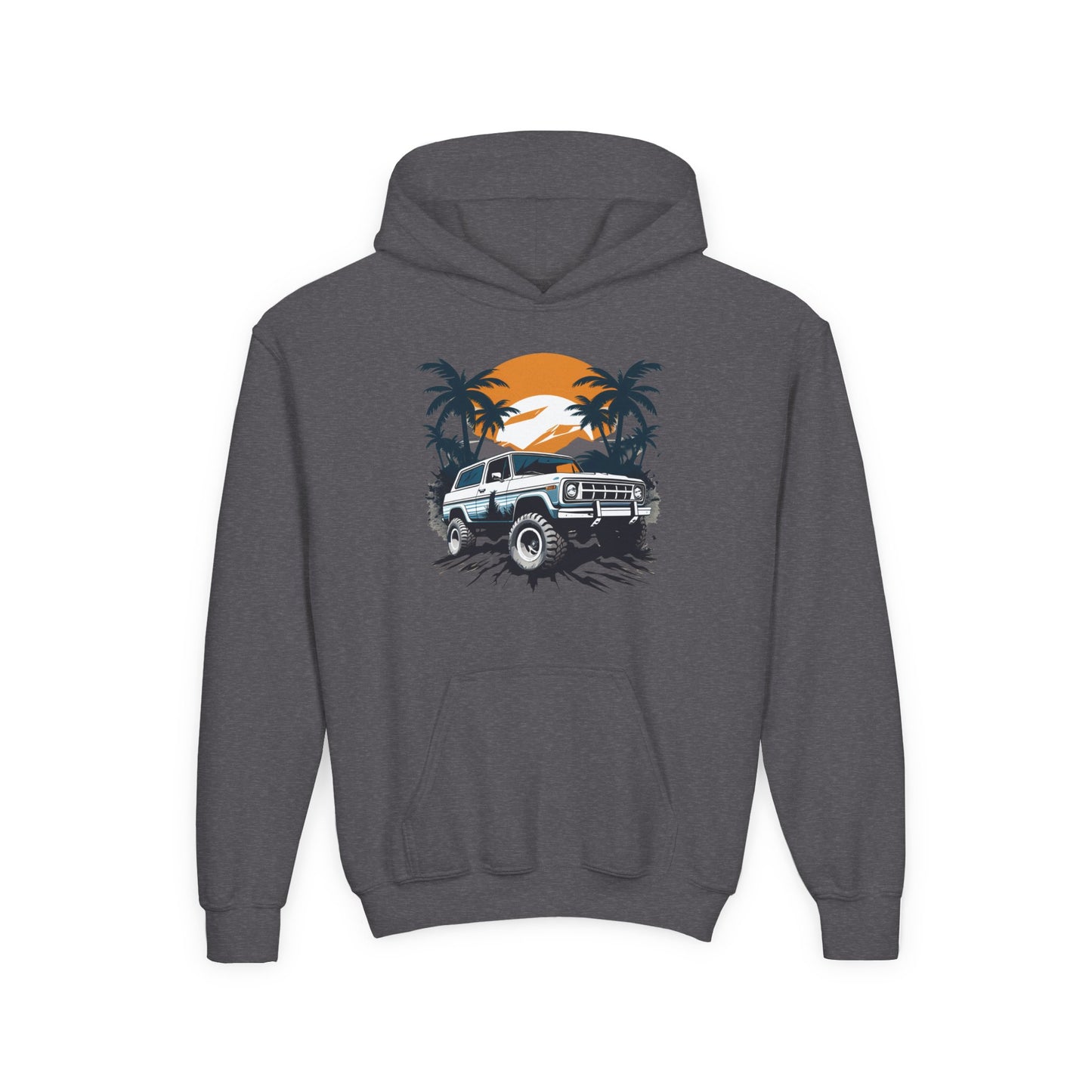Youth Heavy Blend Hooded Sweatshirt - Off road car