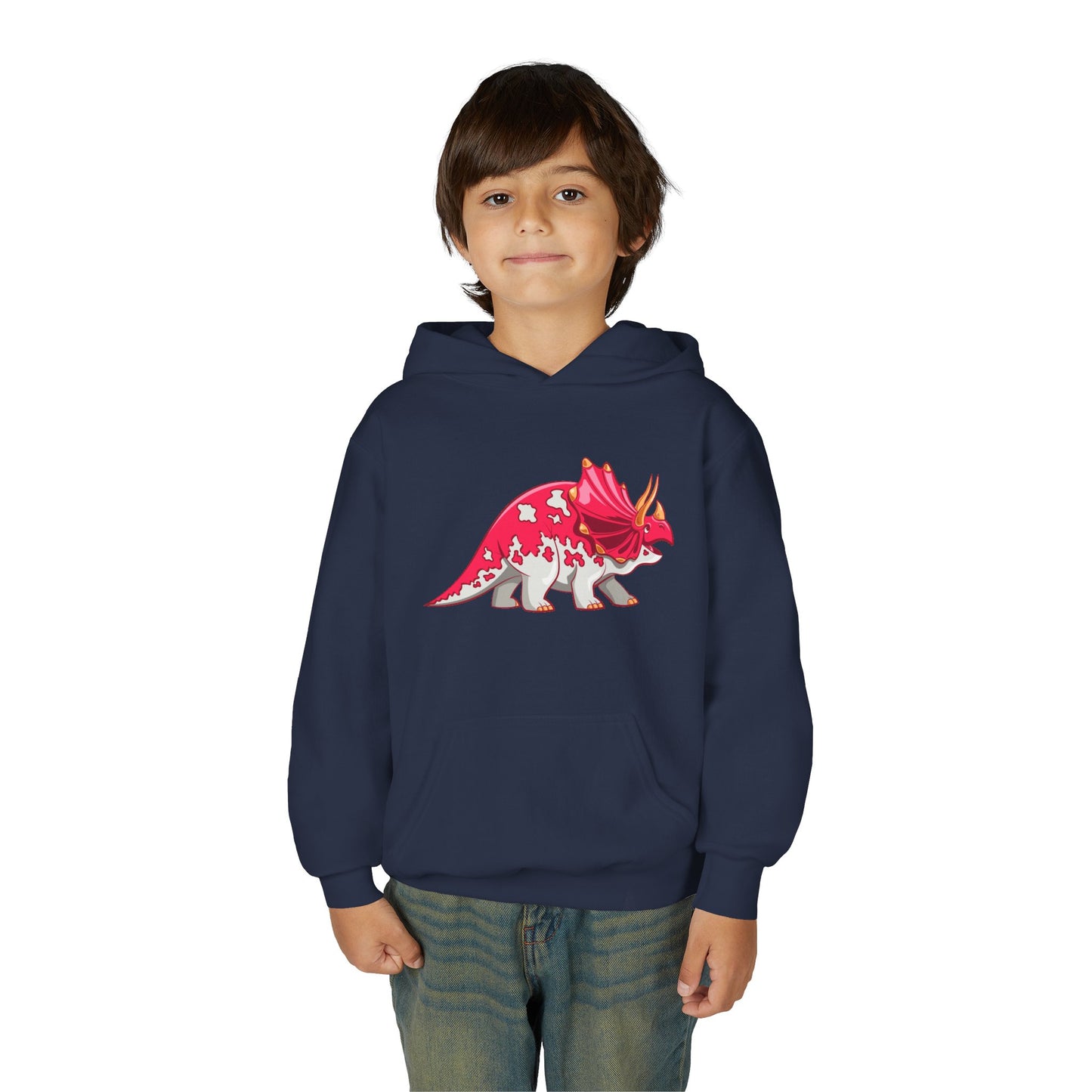 Youth Heavy Blend Hooded Sweatshirt - Triceratops Dino