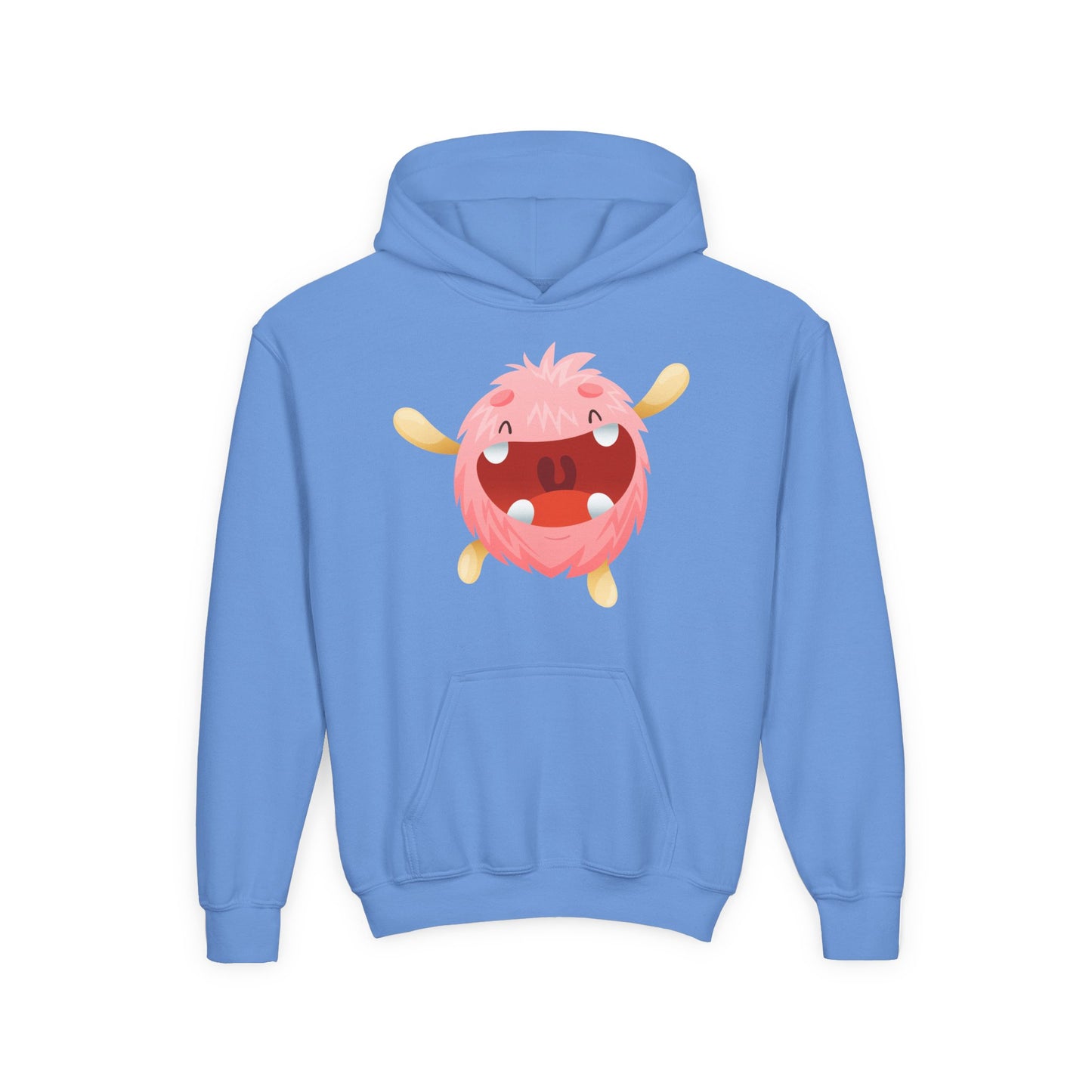 Youth Heavy Blend Hooded Sweatshirt - Baby pink monster