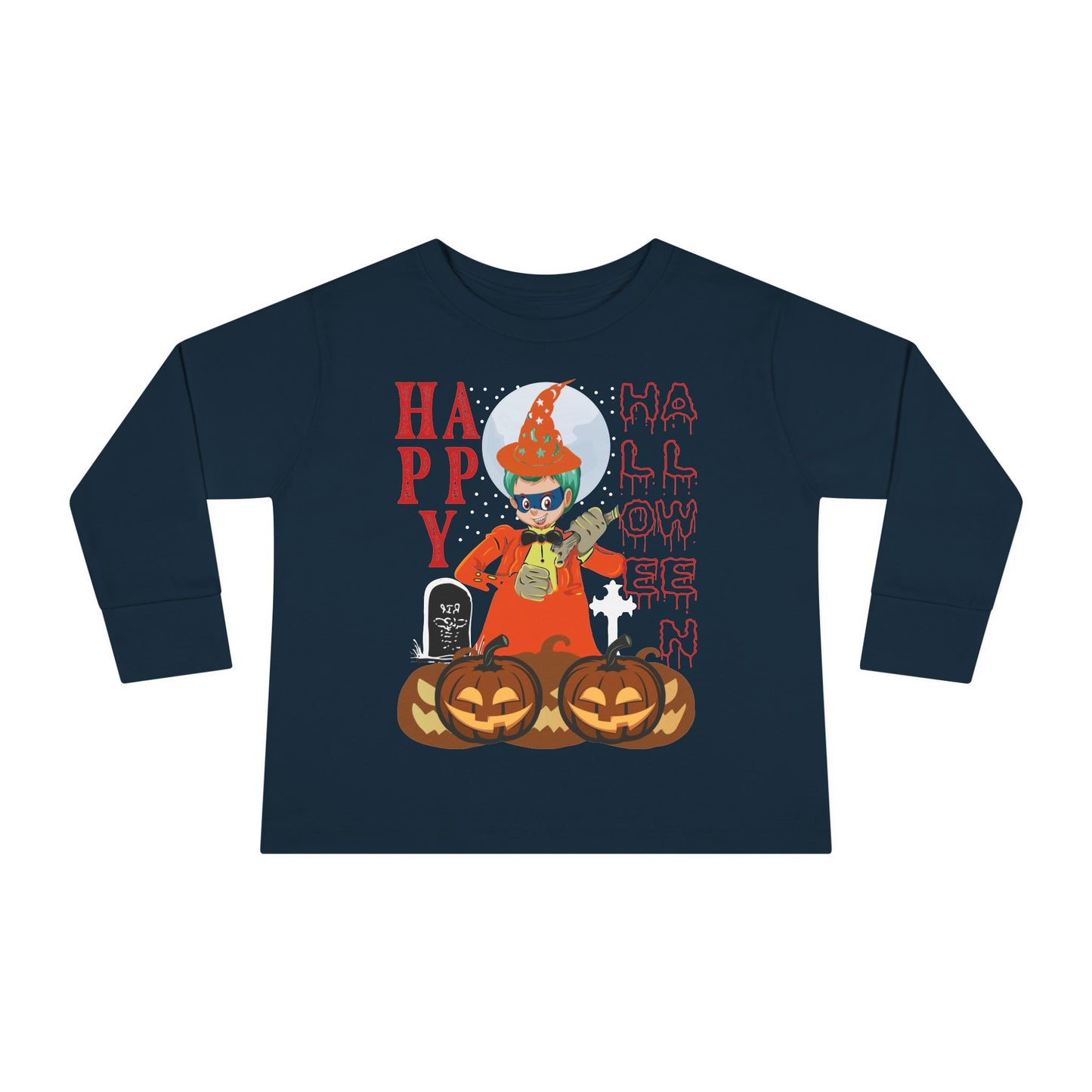 Toddler Long Sleeve Tee - Holloween design by super kiddo