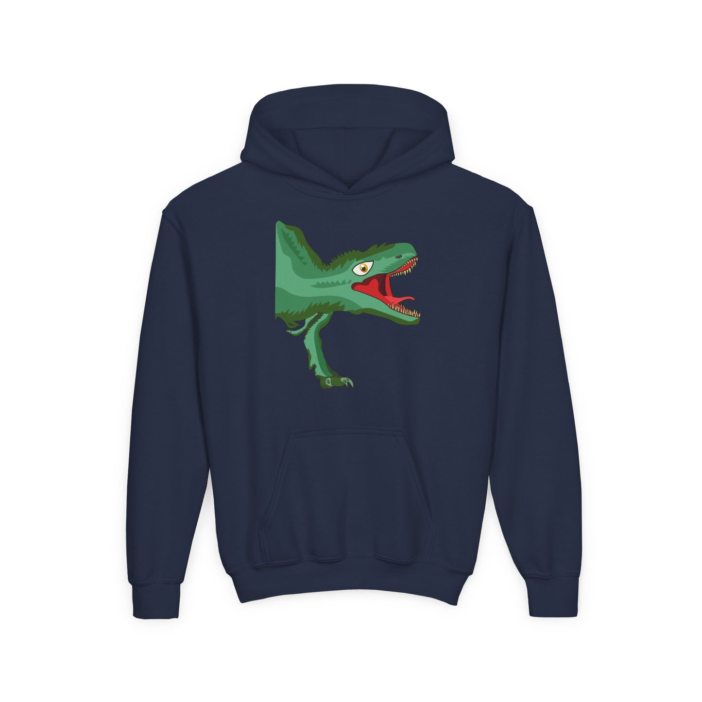 Youth Heavy Blend Hooded Sweatshirt -  Tyrannosaurus hunting