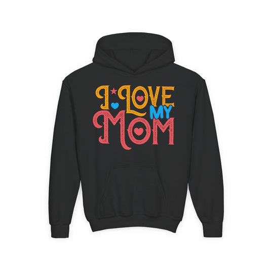 Youth Heavy Blend Hooded Sweatshirt - I love my Mommy Printify