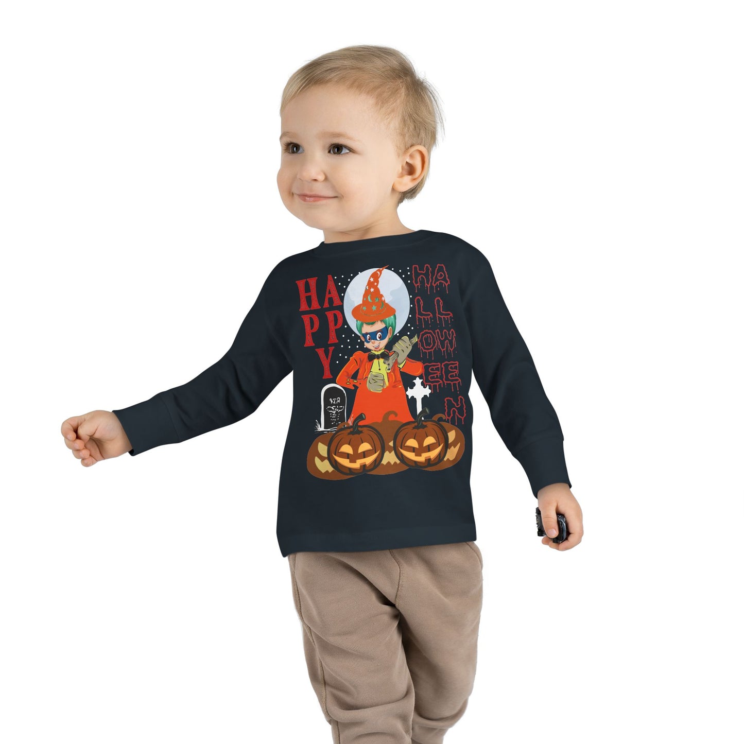 Toddler Long Sleeve Tee - Holloween design by super kiddo