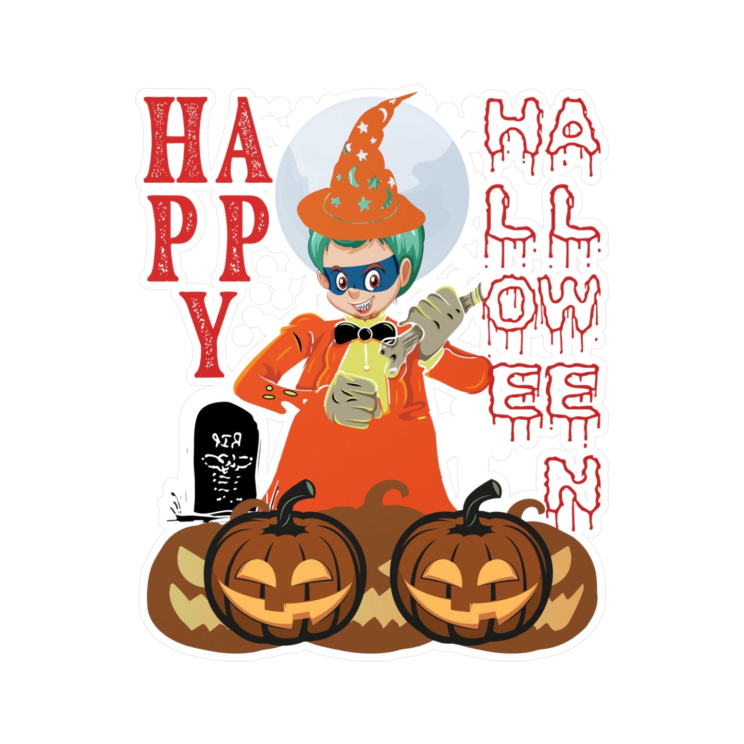 Halloween Kiss-Cut Vinyl Decals – Holloween design by super kiddo
