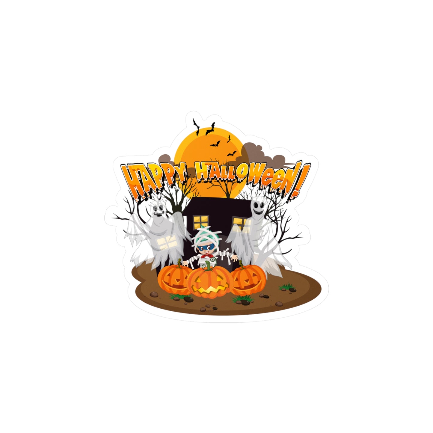 Halloween Kiss-Cut Vinyl Decals – Super kiddo with ghost