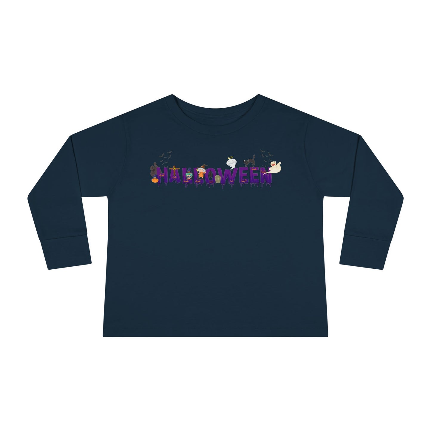 Toddler Long Sleeve Tee - Holloween word