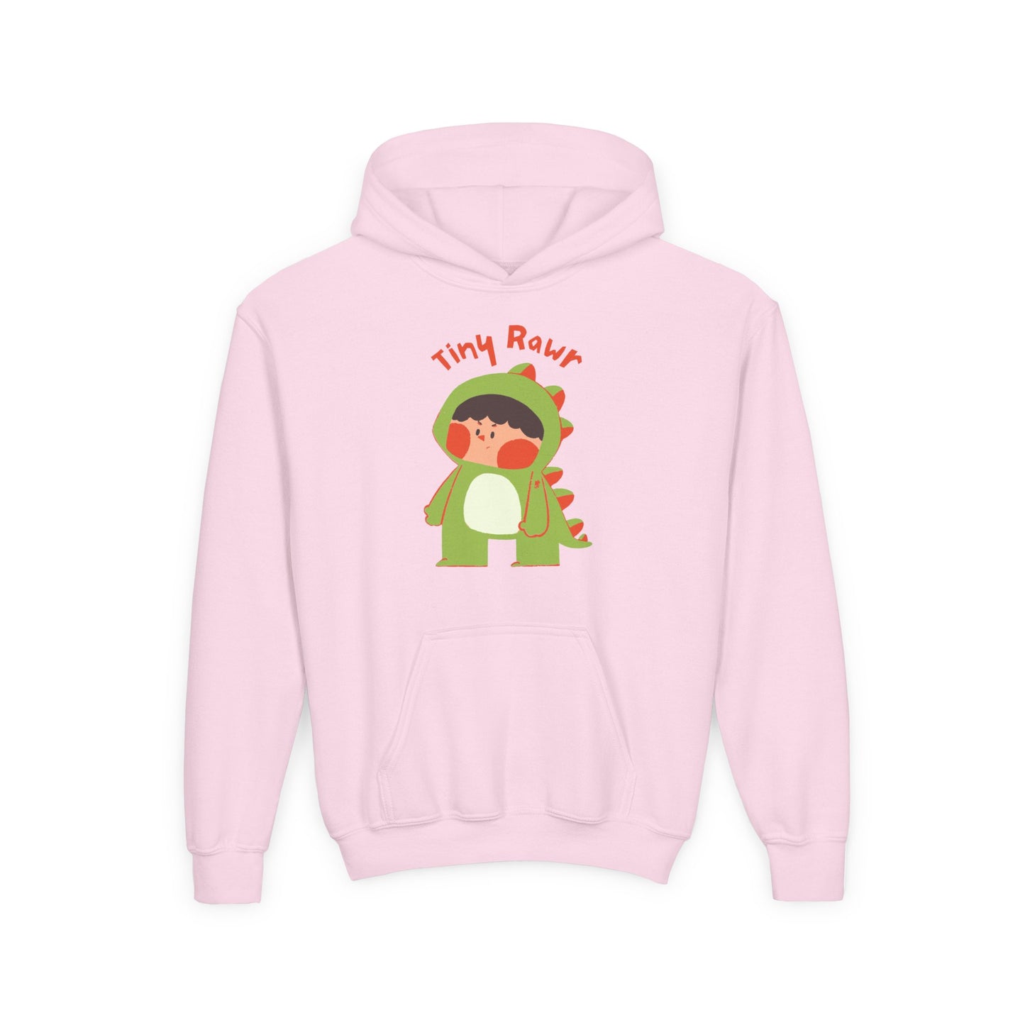 Youth Heavy Blend Hooded Sweatshirt - Tiny Raur, Cute Dino